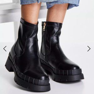 RAID Wide Fit Chunky ankle boots in black
